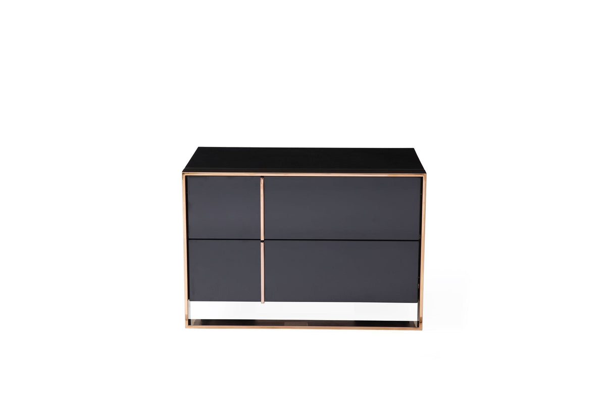 Cartier - Eastern King Modern Black + Rose Gold Bed + Nightstands by VIG Furniture - View 5