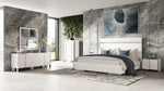 Cartier - Modern White Vegan Leather + Stainless Steel Bed by VIG Furniture - View 8