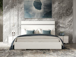 Cartier - Modern White Vegan Leather + Stainless Steel Bed by VIG Furniture - View 7