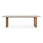 Cascais - Outdoor Grey + Faux Travertine + Eucalyptus Dining Table by VIG Furniture - View 1