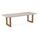 Cascais - Outdoor Grey + Faux Travertine + Eucalyptus Dining Table by VIG Furniture - View 4