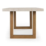 Cascais - Outdoor Grey + Faux Travertine + Eucalyptus Dining Table by VIG Furniture - View 5