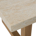 Cascais - Outdoor Grey + Faux Travertine + Eucalyptus Dining Table by VIG Furniture - View 7