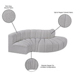 Arc - Boucle Fabric 4 Piece L-Shaped Modular Sofa