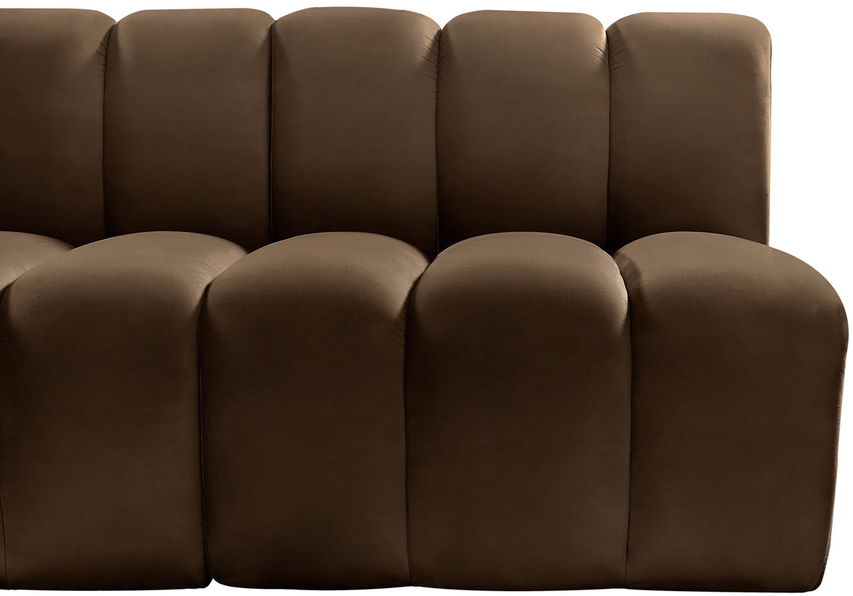 Arc - Velvet 5 Piece U-Shaped Modular Sofa