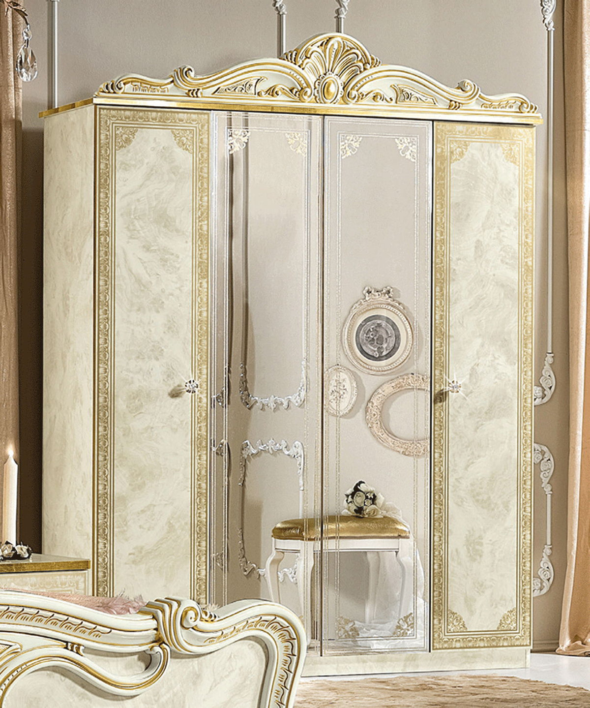 Leonardo - 4 Door Wardrobe - Beige
