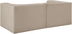 Rummi - Velvet Performance Fabric Upholstered 2 Piece Modular Loveseat