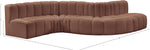 Arc - Faux Leather 6 Piece Curved Modular Sofa