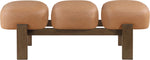 Woodcrest - Vegan Leather Upholstered Bench - Painted Brown Walnut Base