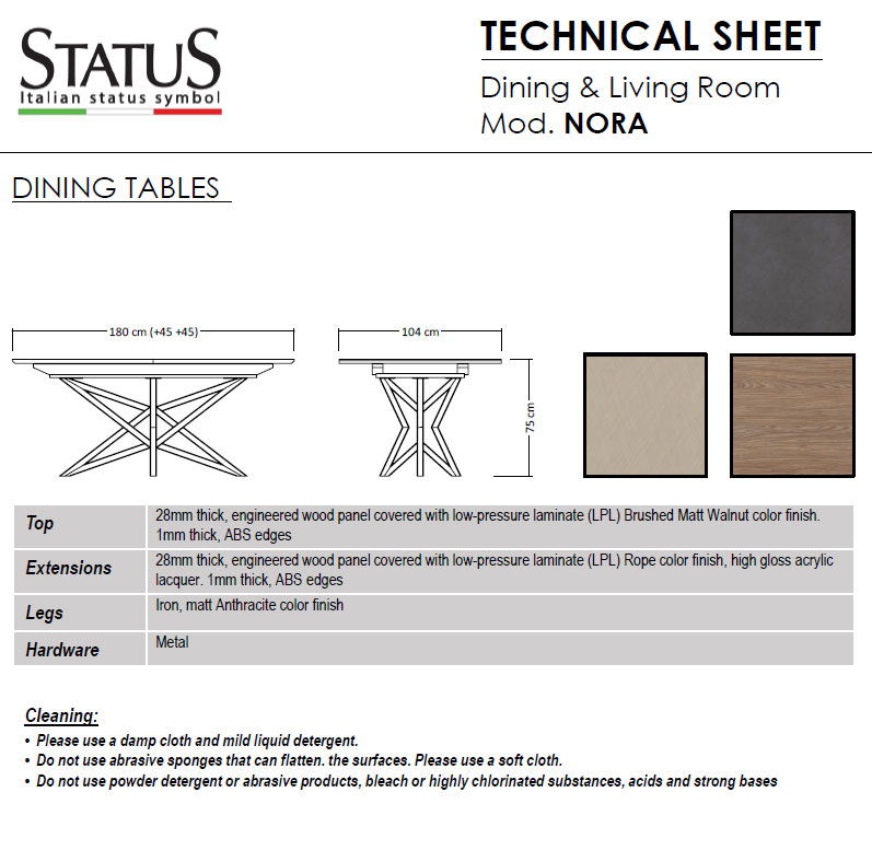 Nora - Dining Table - Beige / Light Brown