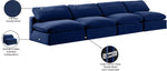 Comfy - Velvet Modular Armless Sofa 4 Seats