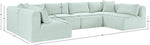 Shaggy - 6 Piece Modular U-Shaped Armless Sectional