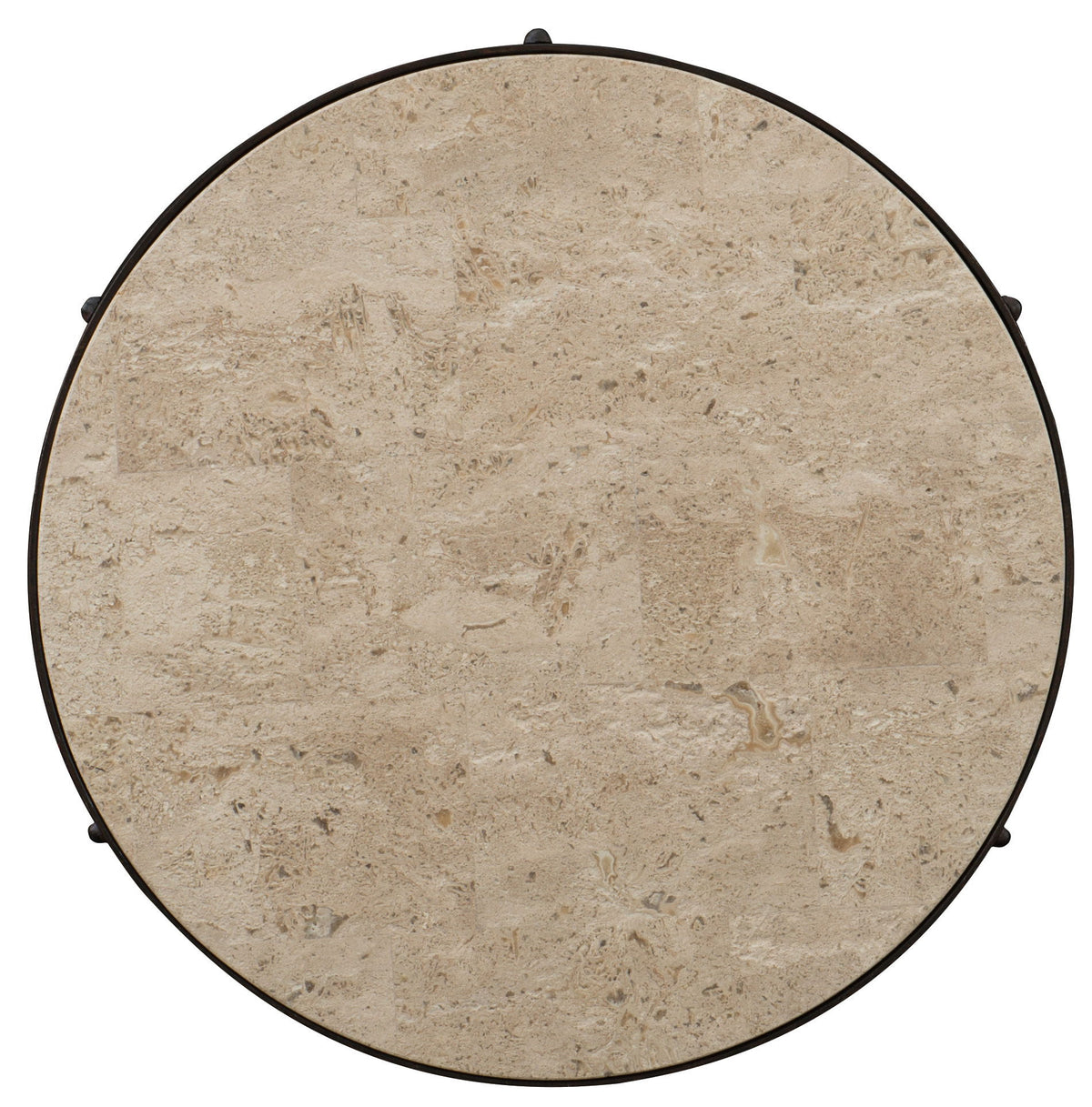 Hill Country - Luckenbach Metal And Stone End Table - Light Brown / Black