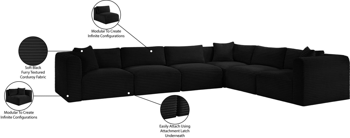 Shaggy - 6 Piece Modular Corner Sectional