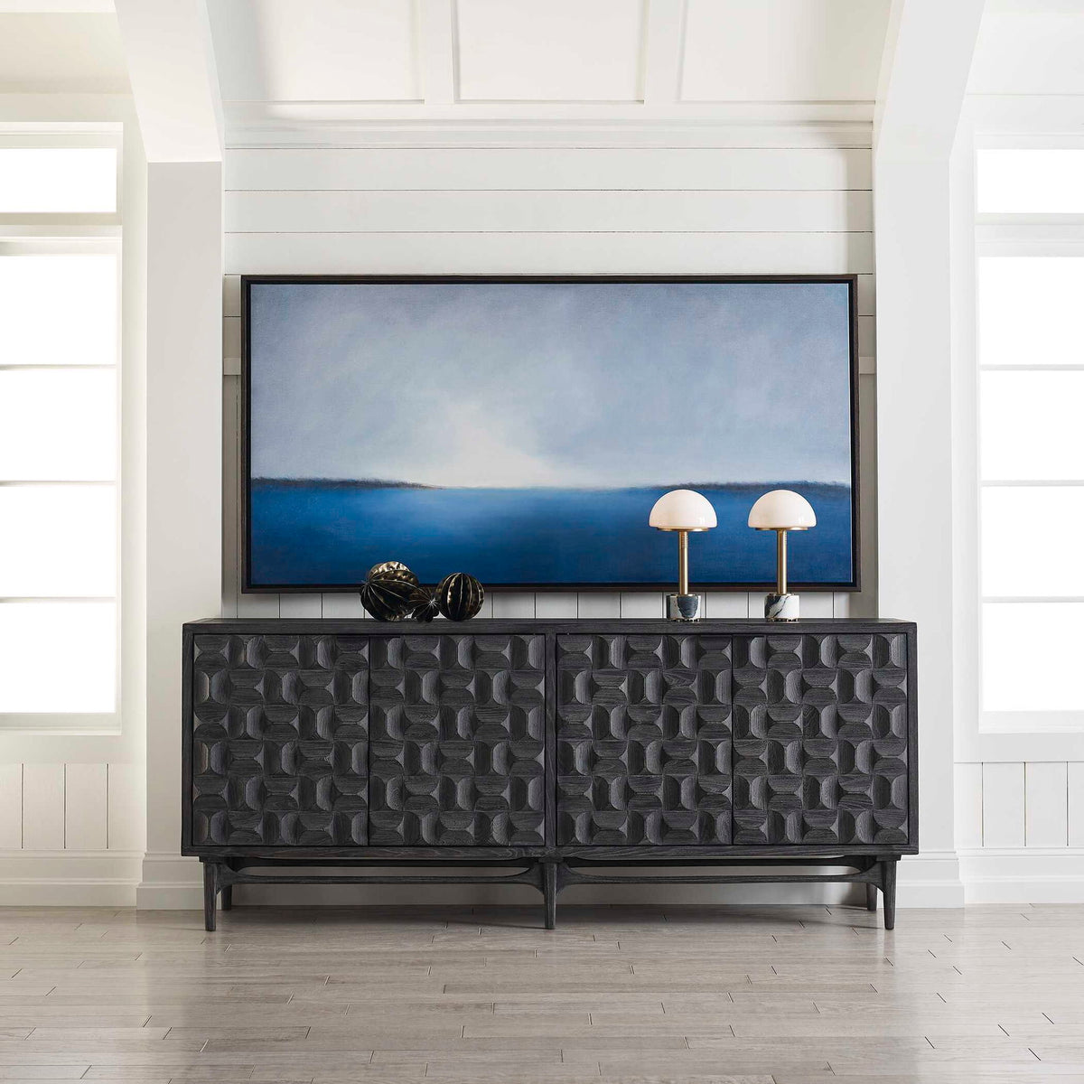 Infinity - Framed Canvas - Blue / Green / White