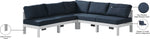 Nizuc - Outdoor Patio 5 Piece Modular Sectional With White Frame
