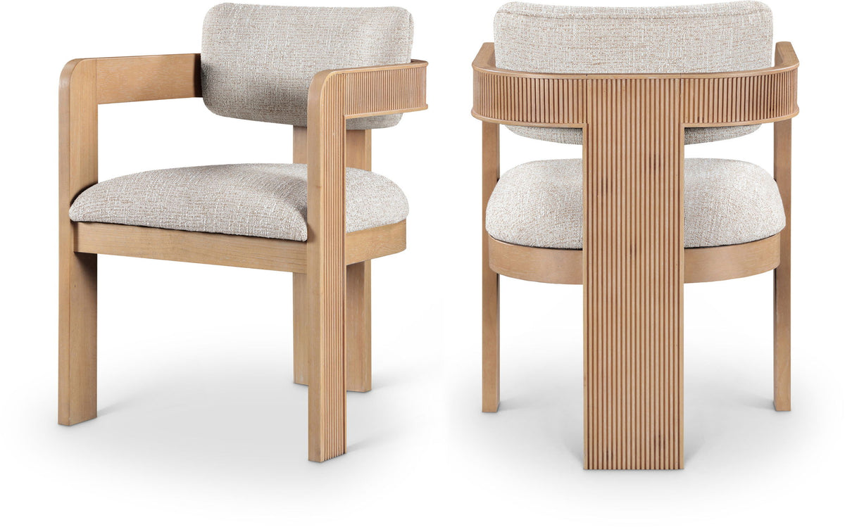 Sacha - Linen Dining Chair With Natural Base (Set of 2)