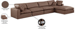 Comfy - 5 Piece Faux Leather Modular Sectional With Chaise