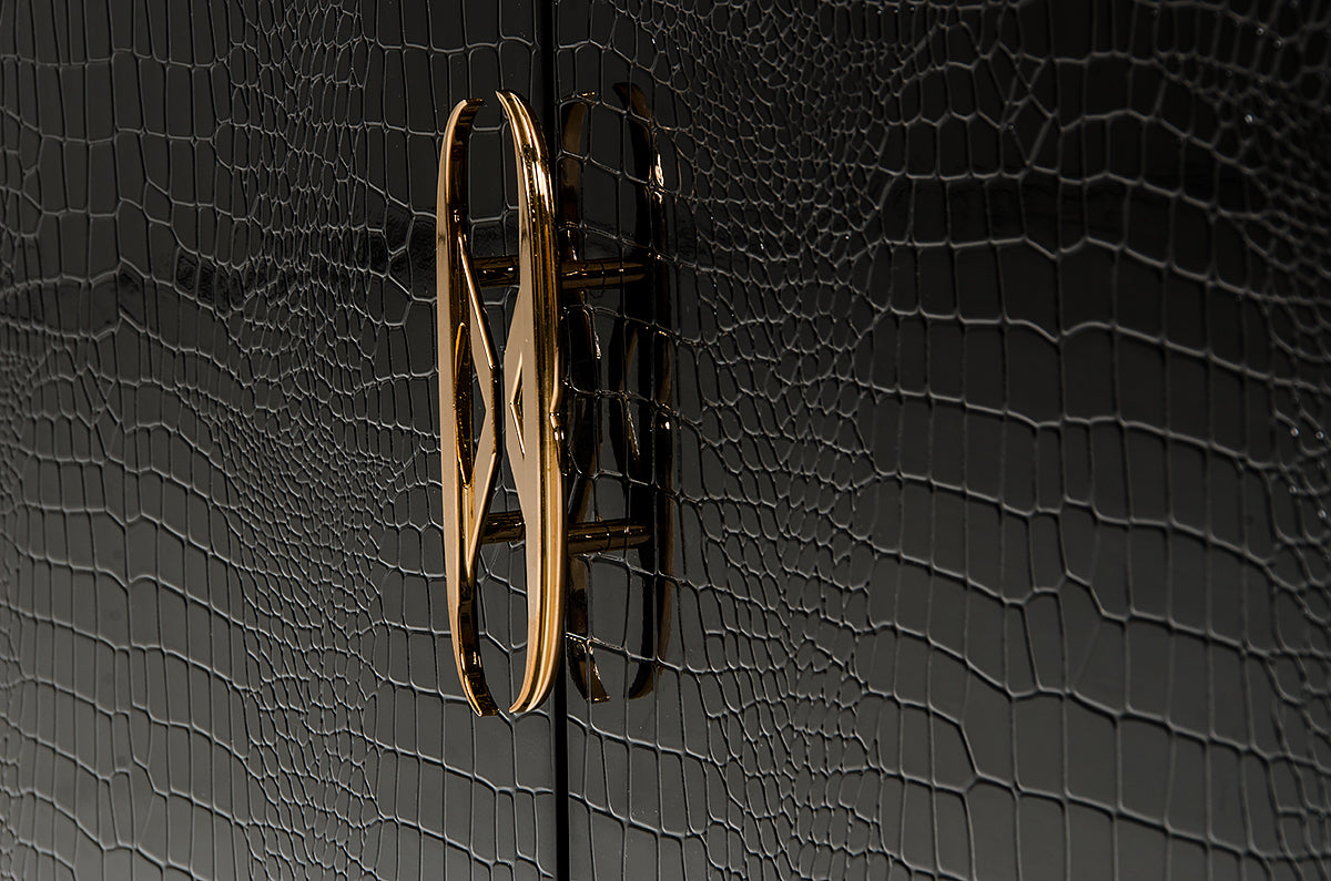 Talin Modern Black Crocodile & Rosegold Buffet by VIG Furniture - View 6