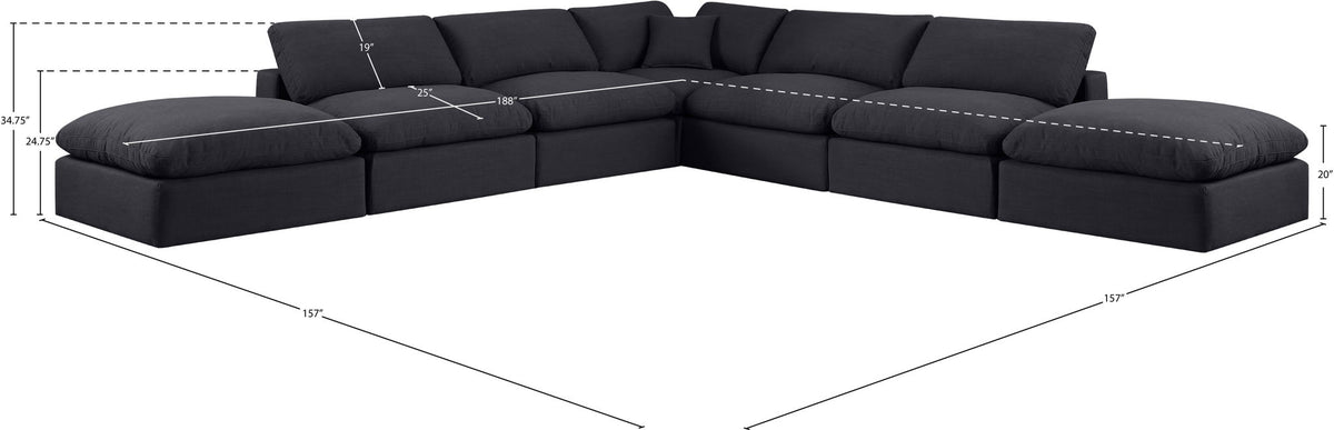 Comfy - 7 Piece Linen Modular Corner Sectional