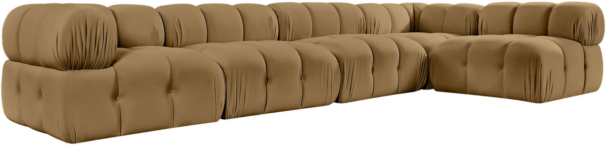 Orin - Velvet 5 Piece Modular Sectional