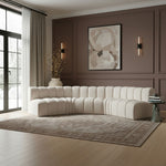 Arc - Boucle Fabric 5 Piece U-Shaped Modular Sofa