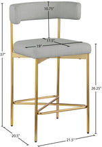 Rivage - Durable Stool With Gold Frame (Set of 2)