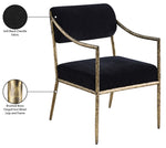 Bastille - Upholstered Dining Arm Chair (Set of 2) - Brass Frame