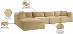 Shaggy - 5 Piece Modular Sectional With Ottoman