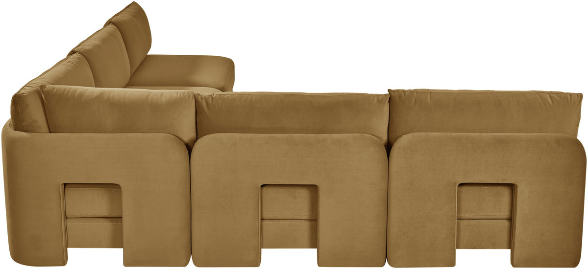 Hammond - Velvet Performance Fabric Upholstered 5 Piece Armless Sectional