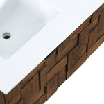 Leonardo - Engineered Stone And Solid Wood 24" Wall Mounted Bathroom Vanity