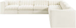 Rummi - Symmetrical Velvet Performance Fabric Upholstered 7 Piece Modular Sectional (With 3 Corner Chairs)