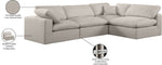 Comfy - 4 Piece Linen Fabric Modular Armless Sectional