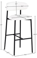 Lupita - Vegan Leather Upholstered Bar Stool With Matte Black Frame (Set of 2)