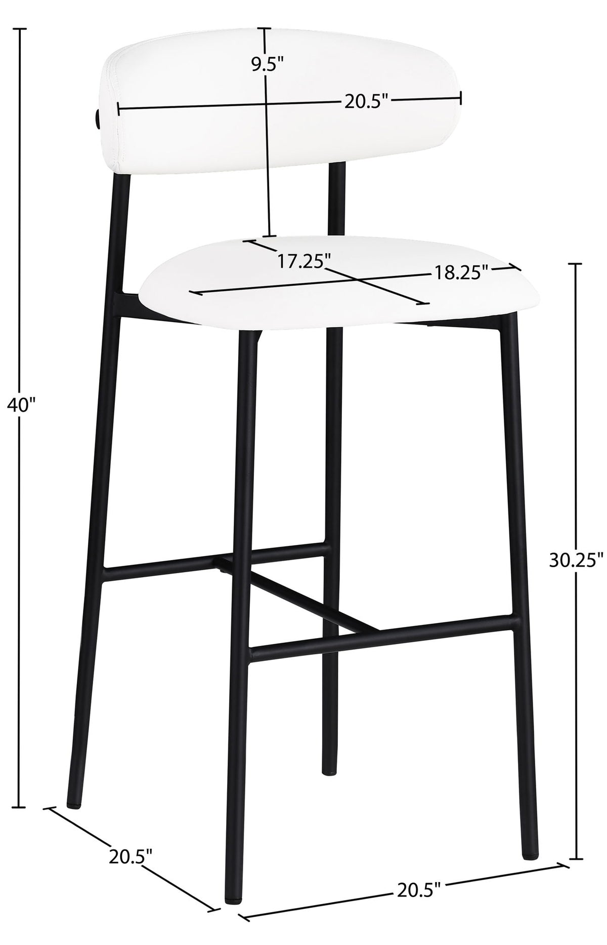 Lupita - Vegan Leather Upholstered Bar Stool With Matte Black Frame (Set of 2)