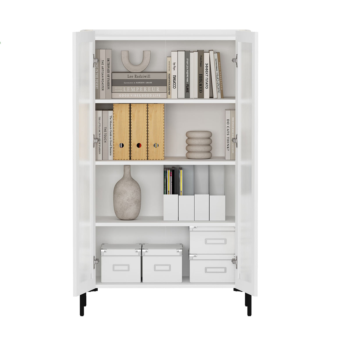 Abbey - Bookcase Cabinet - White