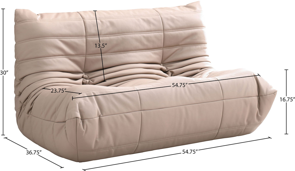 Relax - Vegan Leather 54.75" Upholstered Loveseat - Tan