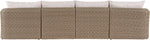 Seacrest - Olefin Water Resistant Fabric And Wicker 4 Piece Outdoor Patio Modular Sofa