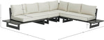 Maldives - 4 Piece Water Resistant Outdoor Patio Modular Sectional With Gray Base