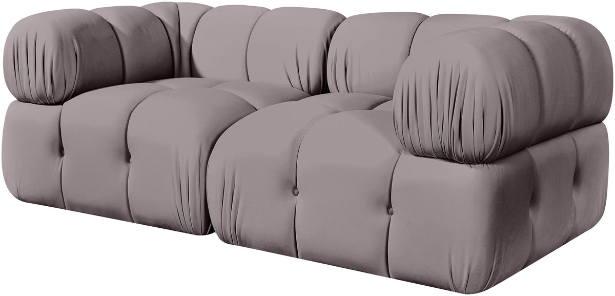 Orin - Velvet Performance Fabric Upholstered 2 Piece Modular Sofa (2 Corner Chairs)