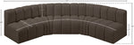 Arc - Boucle Fabric 5 Piece U-Shaped Modular Sofa