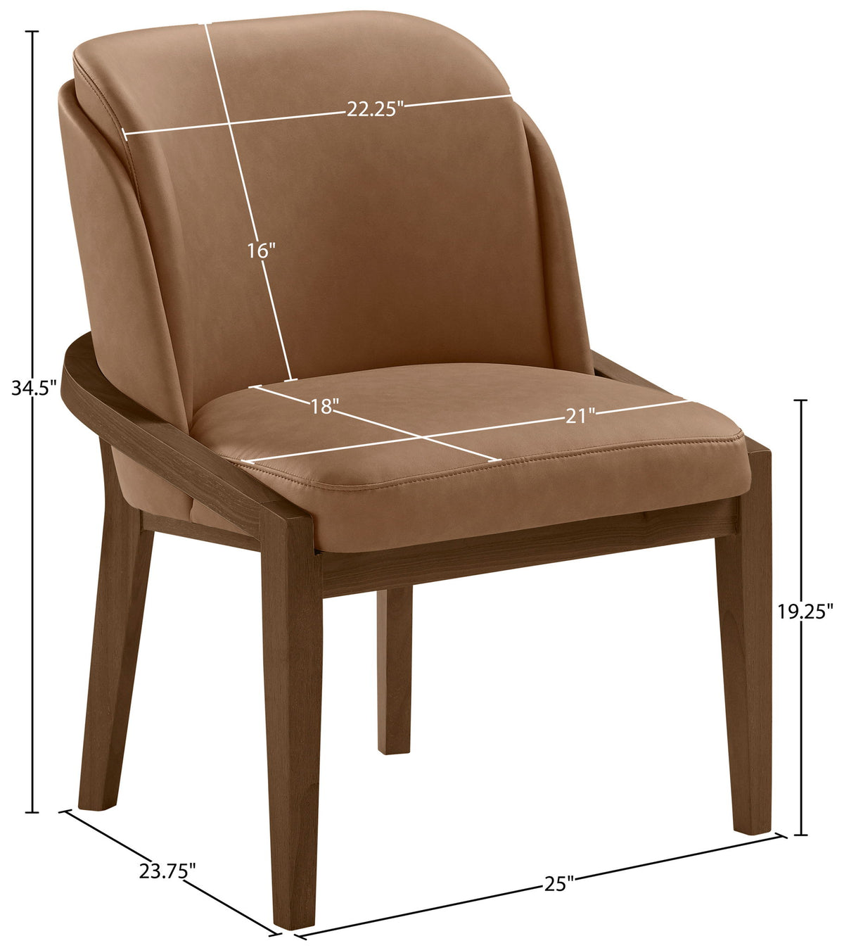 Navo - Vegan Leather Upholstered Dining Chair - Brown