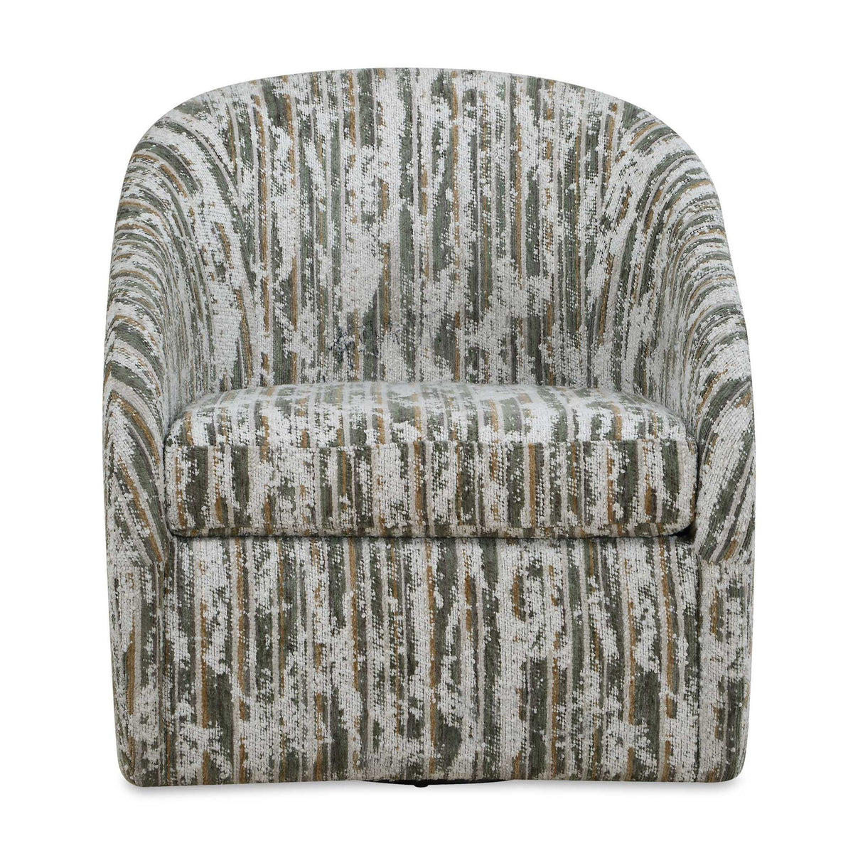 Mari - Boucle Swivel Chair - Green / White