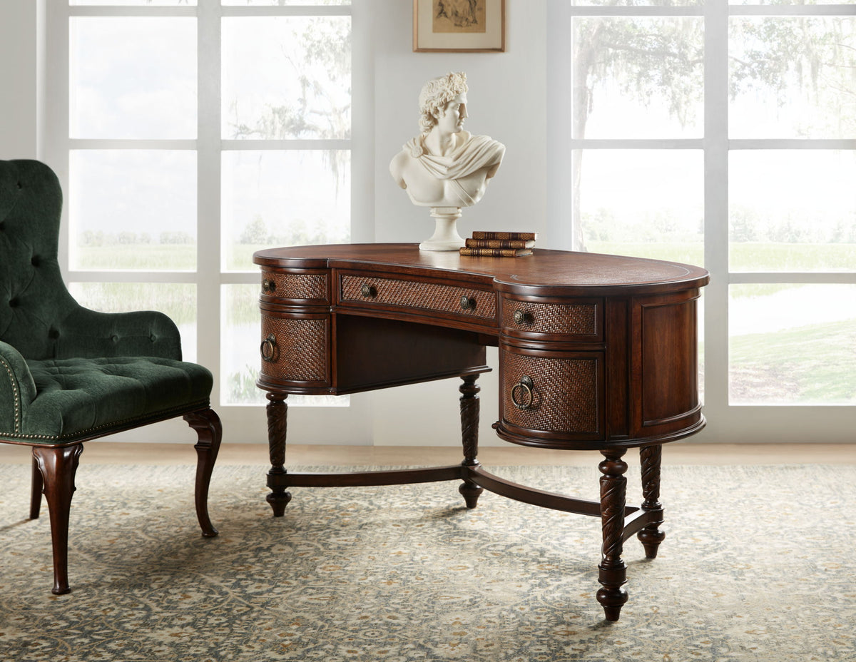Charleston - Host Chair (Set of 2) - Green / Dark Brown