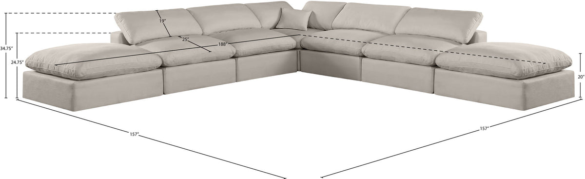 Comfy - 7 Piece Linen Modular Corner Sectional
