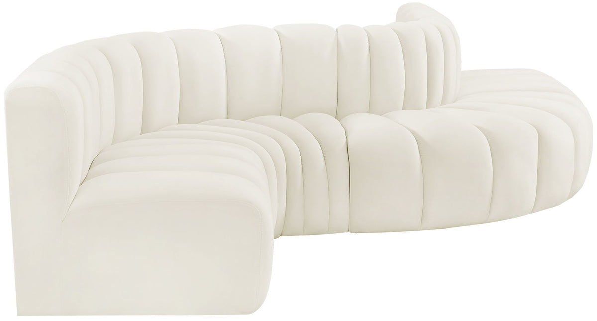 Arc - Velvet 6 Piece Curved Modular Sofa