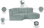 Arc - Faux Leather 3 Piece Modular L-Shaped Sofa