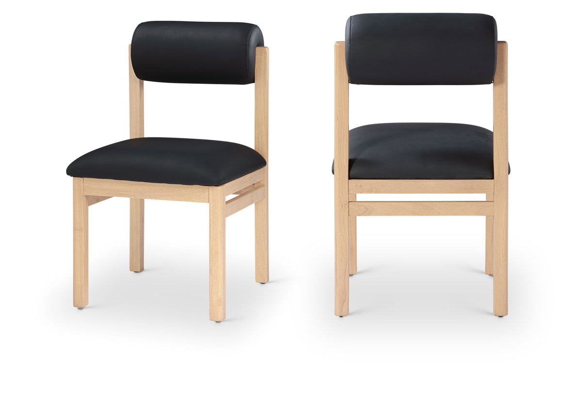 Roundhill - Faux Leather Dining Chair (Set of 2) - Natural Frame