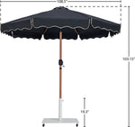 Amalfi - Aluminum Patio Umbrella - White Base / Light Brown Pole