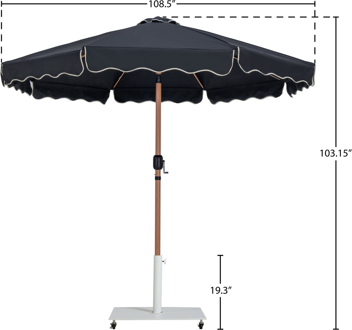 Amalfi - Aluminum Patio Umbrella - White Base / Light Brown Pole